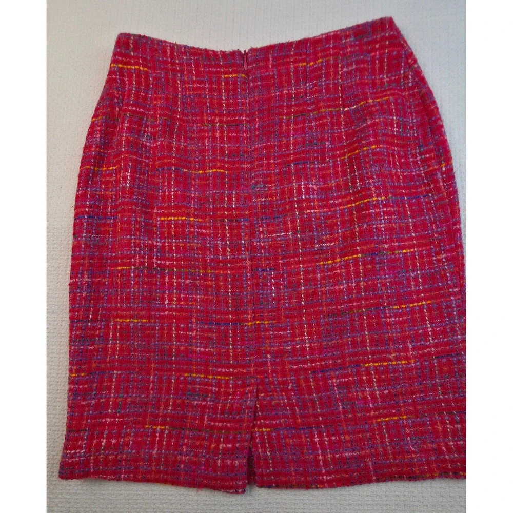 Vintage Lew Magram Womens Sz 8 2 Piece Skirt Suit Fuchsia Boucle Tweed Blazer